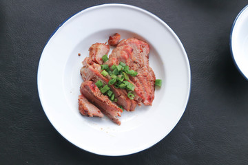 grilled pork , pork steak or sliced pork