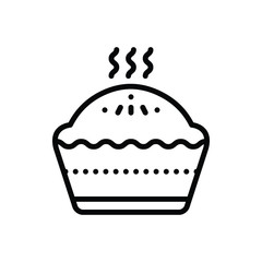 Black line  icon for pie