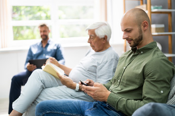 Obraz premium Three Generation Men Spending Time Together