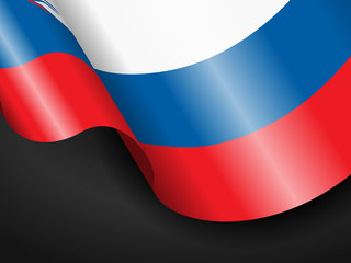 Waving Slovenia flag on black