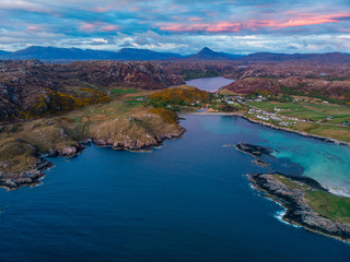 Fototapeta premium Scourie Bay photographed in Scotland, in Europe. Picture made in 2019.