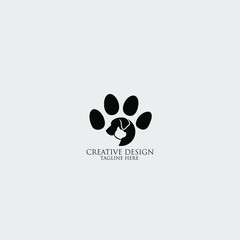 dog cat line outline monoline logo hipster retro vintage label vector icon illustration

