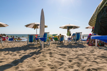 Beach by the sea in the city of Castel Volturno in Italy