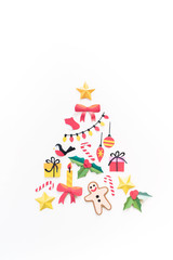Paper art Christmas concept. Craft diy holiday.