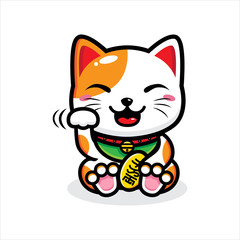 cute cartoon fortune cat vector design