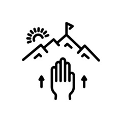 Black line  icon for attempt