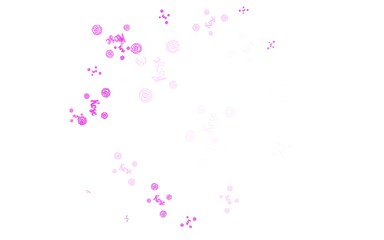 Light Pink vector doodle background with flowers, roses.