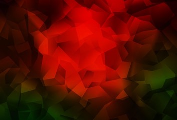 Dark Green, Red vector low poly layout.