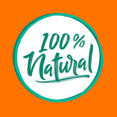 100% Natural rounded vector emblem design.
