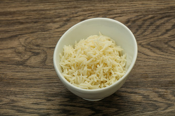 Steamed basmati rice in the bowl
