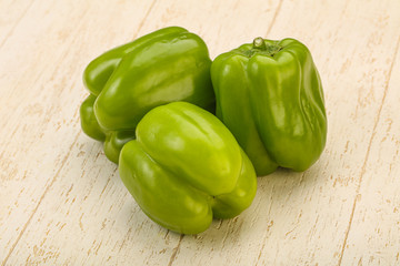 Green sweet bell pepper heap
