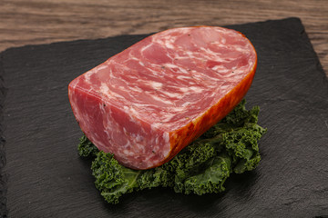 Beef ham piece over board