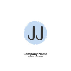 J JJ Initial handwriting and signature logo design with circle. Beautiful design handwritten logo for fashion, team, wedding, luxury logo.