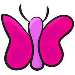 
Flat design of beautiful day flying insect, butterfly icon in flat design 
