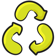 
Doodle design of recycle icon, editable vector 
