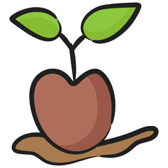 

Flat vector design of sapling, plant growth
