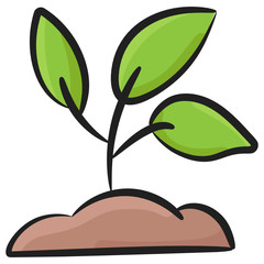 
Flat vector design of sprout, plant growth
