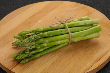 Raw asparagus heap