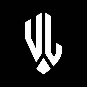 vl logo monogram with emblem shield style design template