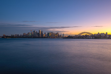 sunset over Sydney Harbour