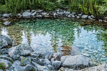 Mountain lake, Western Tatras, Slovakia, hiking theme