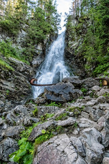 Obraz premium Rohac waterfall, Western Tatras, Slovakia, hiking theme