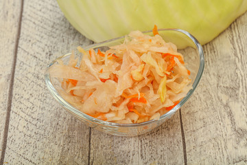 Pickled cabbage - sauerkraut in the bowl
