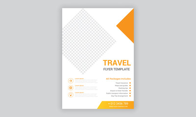 Travel Agency Flyer or Poster Design, Creative Template, Banner or Flyer design for Tour and Travel concept
