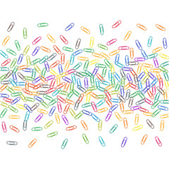 Stationary paperclips isolated on white background