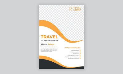 Naklejka premium Travel Agency Flyer or Poster Design, Creative Template, Banner or Flyer design for Tour and Travel concept 