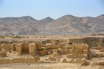 Ancient city ruins of Jiaohe or Yarkhoto dating back to 100 BC in Turpan, Xinjiang, China