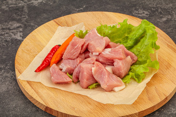 Raw pork meat for cooking
