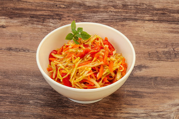Cabbage salad with carrot and pepper
