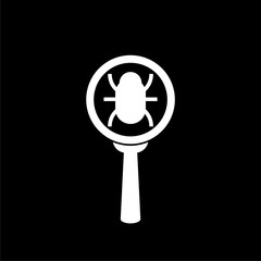Bug icon isolated on dark background