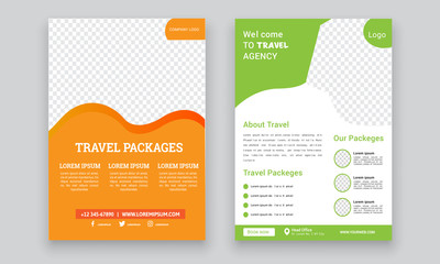 Travel Agency Flyer or Poster Design, Creative Template, Banner or Flyer design for Tour and Travel concept
