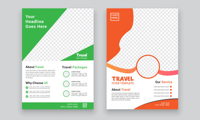 Travel Agency Flyer or Poster Design, Creative Template, Banner or Flyer design for Tour and Travel concept
