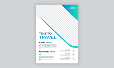 Travel Agency Flyer or Poster Design, Creative Template, Banner or Flyer design for Tour and Travel concept
