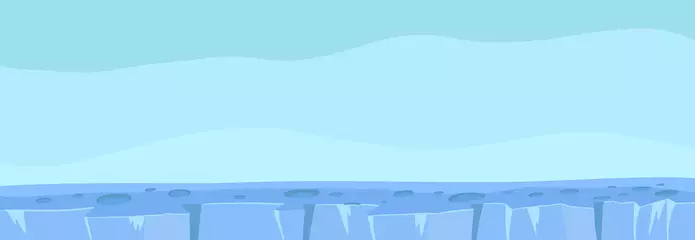 Fototapeten Antarctica winter ice. Cold planet. North Pole. Game background. Seamless pattern. Landscape panorama. Unending vector flat. Copy space. Horizontal banner. © ilyakalinin