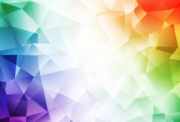 Light Multicolor vector triangle mosaic texture.