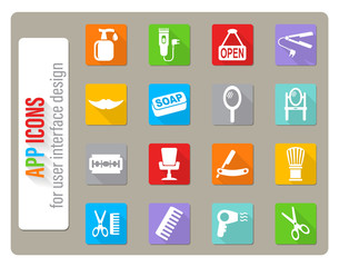 barbershop icon set