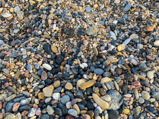 pebbles texture on the beach