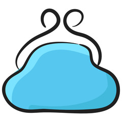 
A small bag with strip, purse icon in flat vector
