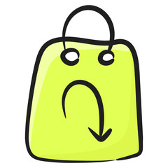 
Handbag with arrow showcasing return shopping vector 
