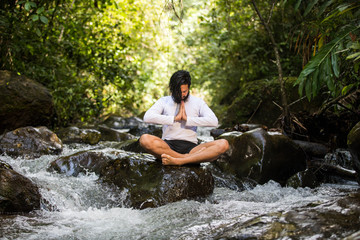 Man Meditating In Nature
