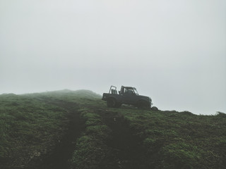 tractor on a hill