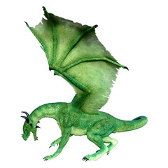 Fototapeta premium 3D Rendering Fairy Tale Dragon on White