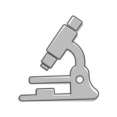 Microscope vector icon. Llaboratory microscope cartoon style on white isolated background.