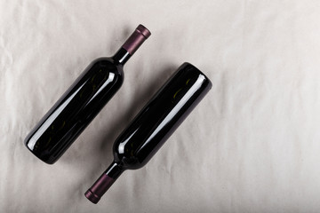 Two bottles of red wine.