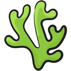 
A doodle icon vector of cnidaria coral reef
