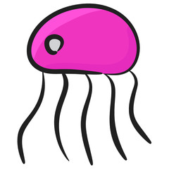 
Larger species having a jellylike appearance, underwater jellyfish icon in editable filled style 
